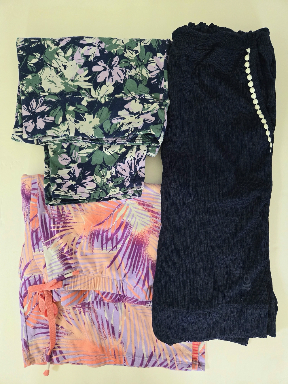 Cuddl Duds & Comfort Code HSN - 3 Piece Loungewear Mixed Bottoms Bundle - XL/1X